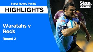 Waratahs v Reds Highlights  Round 2  Super Rugby Pacific  2022 [upl. by Barolet]