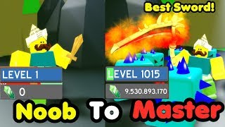 Noob To Master Level 1000 9 Billion Gems Got Best Sword Slayed Frost Guard  Slaying Simulator [upl. by Ardnohsal]