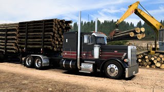 Peterbilt 379  Heavy Log Hauling  American Truck Simulator  New Mod by Jon Ruda [upl. by Ahdar]