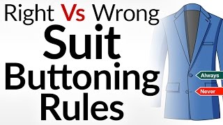 Right Way To Button Your Suit  Suit Buttoning Rules For Men  Single amp Double Breasted Jackets [upl. by Ligetti]