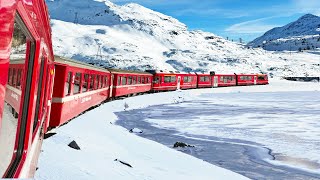 Riding the World’s Most Beautiful Snow Train  Bernina Express  Italy🇮🇹  Switzerland🇨🇭 [upl. by Katzman]