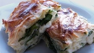 Ispanaklı Peynirli Börek  Peynirli Börek Tarifi  Ispanaklı Börek Nasıl Yapılır [upl. by Pavior]