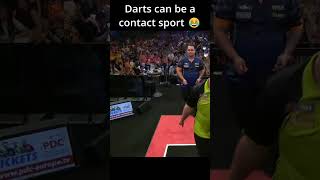 Darts players bumping into each other [upl. by Sharline]