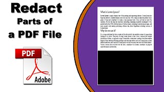 How to Redact Parts of a PDF Document in Adobe Acrobat Pro 2020 [upl. by Oinotnaocram]