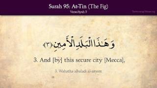 Quran 95 Surah AtTin The Fig Arabic and English translation HD [upl. by Darill904]