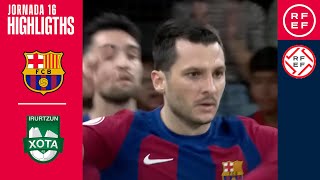 Resumen PrimeraDivisiónFS  Barça 54 CA Osasuna Magna  Jornada 16 [upl. by Adnarahs]