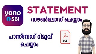 How to Download Bank Statement from Yono Sbi app in Malayalam  How can I get SBl Yono Statement [upl. by Nylahs875]