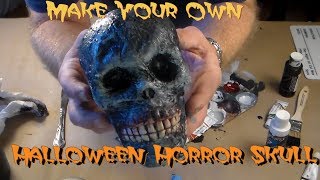 Make a Horror Skull Prop from a 1 skull using latex corpsing [upl. by Ylhsa211]