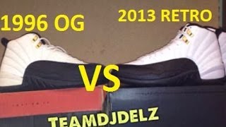 Air Jordan Taxi 12 XII 2013 Retro VS Original 1996 Original Sneaker Comparison With Dj Delz [upl. by Ydac]