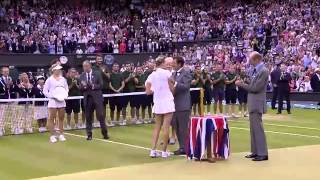 Petra Kvitova receives the Wimbledon trophy  Wimbledon 2014 [upl. by Schonthal]