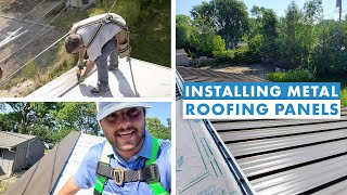 How to Install Snaplock Standing Seam Metal Roofing Panels on a House [upl. by Inva]