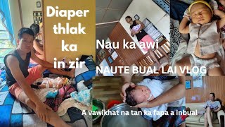 Naute kan bual  Diaper ka thlak vlog bathing baby youtube [upl. by Ocirderf]