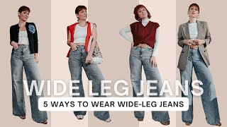 5 Ways To Wear Wide Leg Jeans 20 Outfit Ideas [upl. by Harlene]