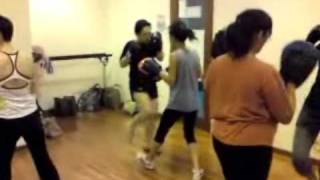 Zesty Kickz Kickboxing Singapore Group Kickboxing Beginner Class [upl. by Saidee558]