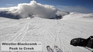 WhistlerBlackcomb  Peak to Creek Top to Bottom run on Whistler Mountain [upl. by Pry]