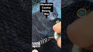 Meratakan tekstur permukaan Benang moccasin Wax shorts handstitch alergimesin tutorial diy [upl. by Venn]