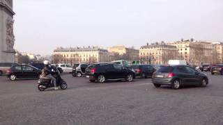 Paris Arc De Triomphe Roundabout Traffic [upl. by Clarice]