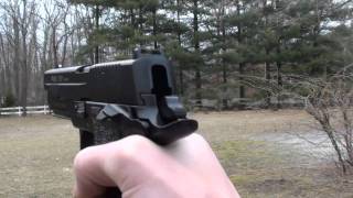 CyberGun Sig P226 CO2 BlowBack Airsoft Pistol Shooting [upl. by Anyl763]