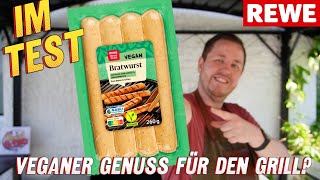 REWE Beste Wahl Vegane Bratwurst Stadionwurst im Test [upl. by Derzon]