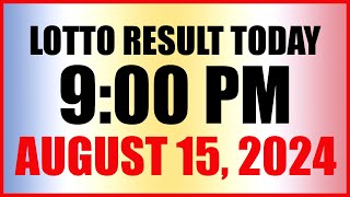 Lotto Result Today 9pm Draw August 15 2024 Swertres Ez2 Pcso [upl. by Innattirb]