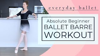 Absolute Beginner BALLET BARRE Workout for Adults amp Teens [upl. by Solita]