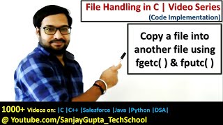 Copy contents of a file into another using fgetc  and fputc  in c programming [upl. by Asnerek]