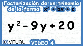 Factorización de un Trinomio de la Forma x2bxc Video 4 de 9 [upl. by Mcgrody]