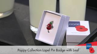 Poppy Collection Pin Badge With Leaf [upl. by Nosyt]