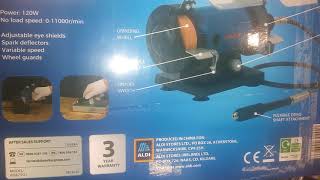 Aldi ferrex mini bench grinder unboxing [upl. by Mikah288]