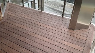 Picture frame composite deck installation on a balcony  Timelapse [upl. by Ettevi]