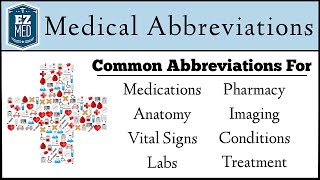 Medical Terminology List of Common Abbreviations Nursing USMLE [upl. by Ollecram]