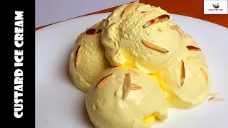 Custard Ice Cream  Homemade Custard Ice Cream  Custard Powder Ice Cream Recipe [upl. by Annig714]