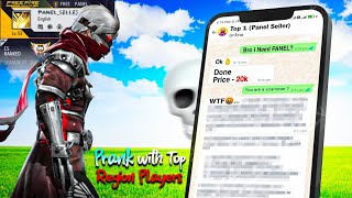 Prank 🤣 with Region Top 100 Panel sell Players 🥵🤡 Full Detail about Panel Sell 🔥 [upl. by Alcine]