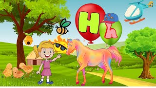 20 Word That start With Letter H  Phonics Letter H  H For Word  H Letter Vocabulary  Kids Video [upl. by Hammerskjold]