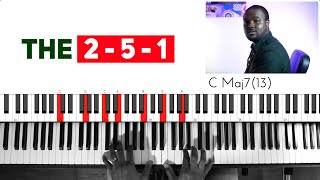 2 5 1 Chord Progression  Piano Passing Chords [upl. by Ahsil310]