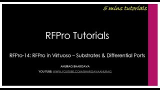 RFPro14 RFPro in Virtuoso  Substrates and Differential Ports [upl. by Adil74]