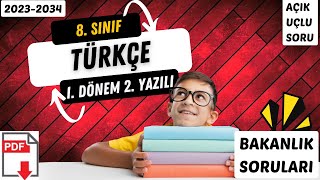 8 Sınıf Türkçe 1 Dönem 2 Yazılı  MEBin Yayımladığı Örnek Sorular  Senaryo 1  20232024 [upl. by Thayer]