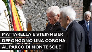 I Presidenti Mattarella e Steinmeier depongono una corona a Marzabotto [upl. by Aseen]