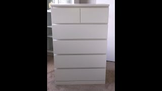 IKEA MALM Chest of 6 drawers Tallboy white [upl. by Aikkan876]