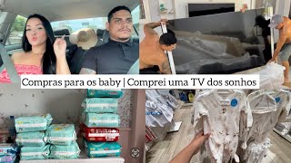 FUI NO CENTRO COMPREI UMA TELEVISÃO DOS SONHOS 😍🥹 E COMPRAS PARA OS BABYS 🤰🏻🩷 [upl. by Alpheus]