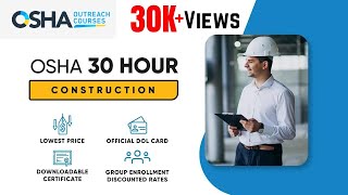 Become OSHA 30Hour Construction Certified  Online Training amp Certification  Official DOL Card [upl. by Romeyn760]