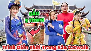 Mẹ Bầu Đi Trình Diễn Thời Trang Catwalk  Phạm Thoại Linh Barbie Trâm Đô  Vê Vê Channel [upl. by Mcmaster]