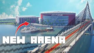 Building a WATERFRONT ARENA in our Minecraft City [upl. by Garlanda]