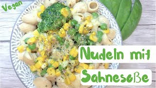 Nudeln mit Sahnesoße Rezept VEGAN🍴👌 [upl. by Llechtim723]