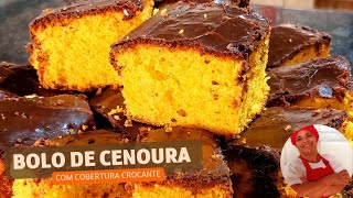 BOLO DE CENOURA  COM COBERTURA CROCANTE  RECEITA DA VOVÓ [upl. by Fadil]