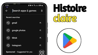 Comment effacer lhistorique des recherches sur Play Store 2024 [upl. by Howland488]