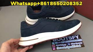 Loro Piana Week End Walk Sneaker Navy Blue Review from BOOTSFY [upl. by Anigue775]