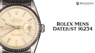 Mens Rolex Stainless Steel Datejust 16234 Watch Silver Dial [upl. by Matilde610]