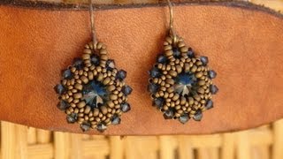 Sidonias handmade jewelry  Rivoli earrings tutorial [upl. by Rubio]