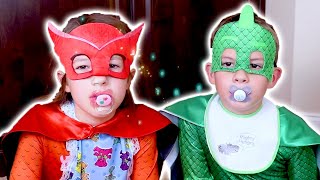 PJ Masks in Real Life 🍼 PJ Baby Power 🌟 PJ Masks Official [upl. by Ambur]